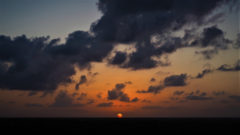 観察塔から眺める夕陽